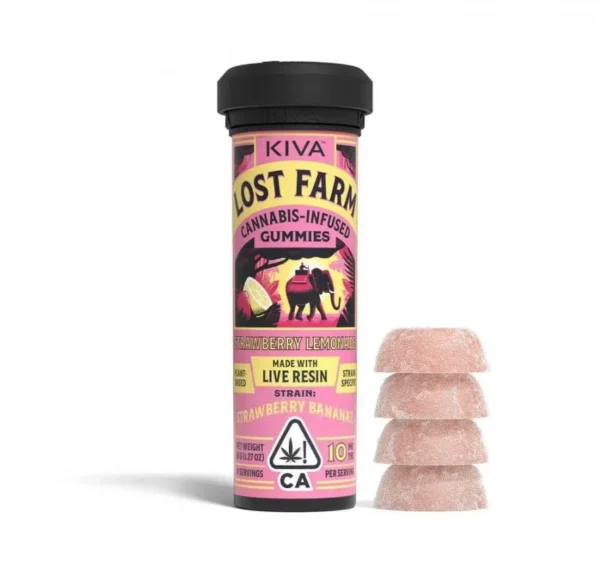 KIVA | Erdbeerlimonade Super Lemon Haze Lost Farm Gummies | Essbar - 100mg