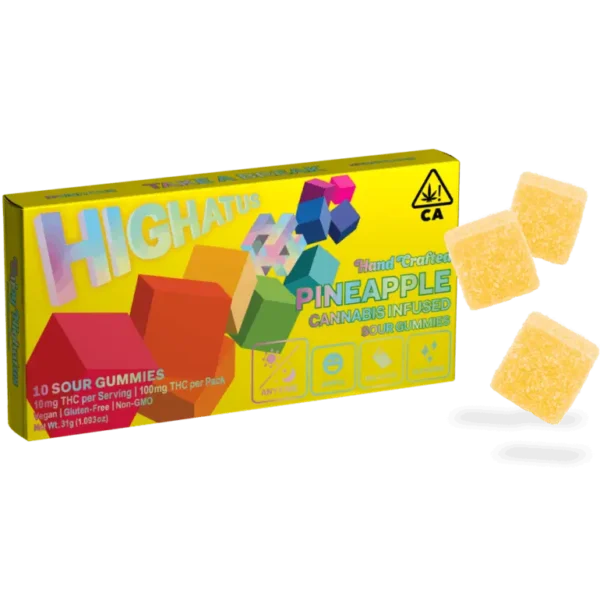 HIGHATUS | Saure Ananas, 10er-Pack Gummibärchen | Essbar – 100 mg